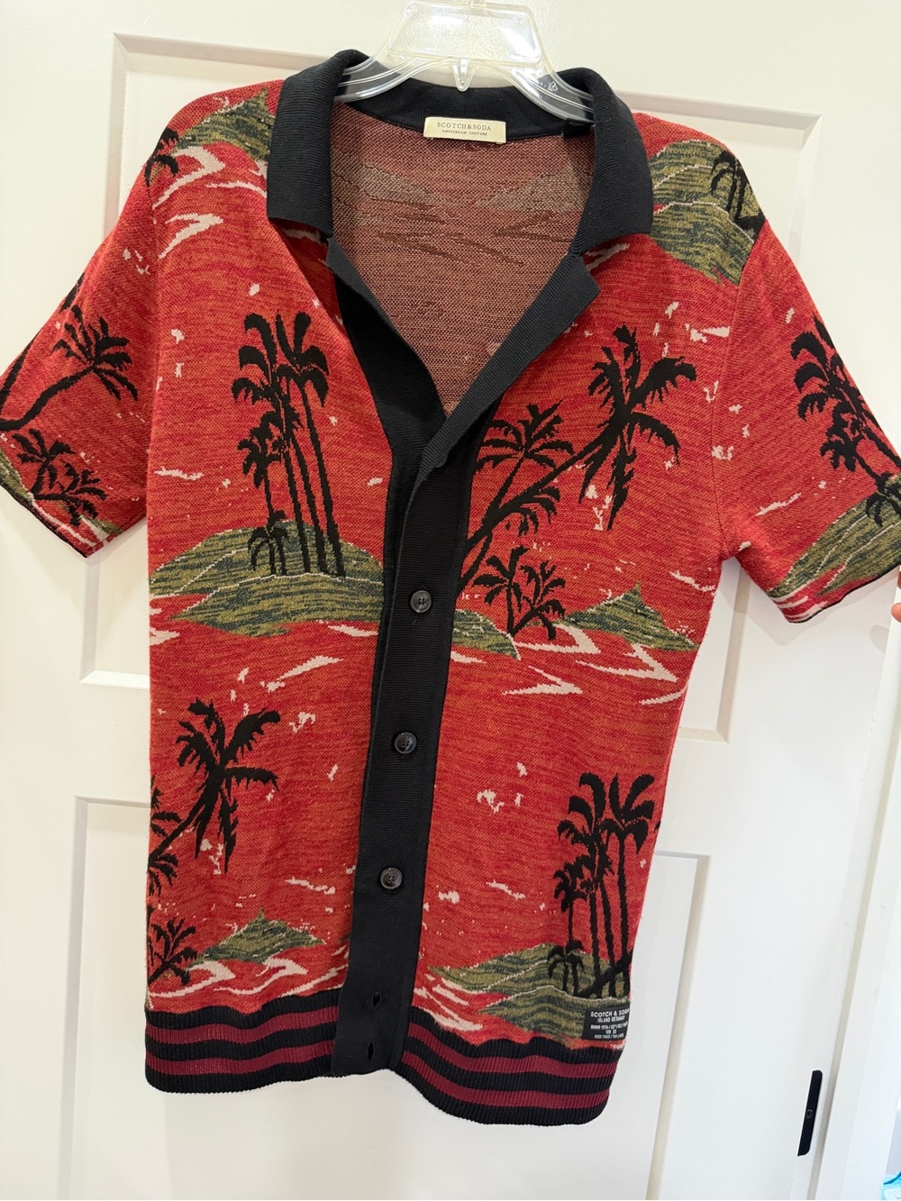 Scotch and Soda Tropical Knit Button-Up Shirt